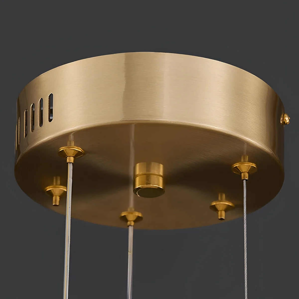 Feyran Enamel Round Brass Chandelier for Dining Area