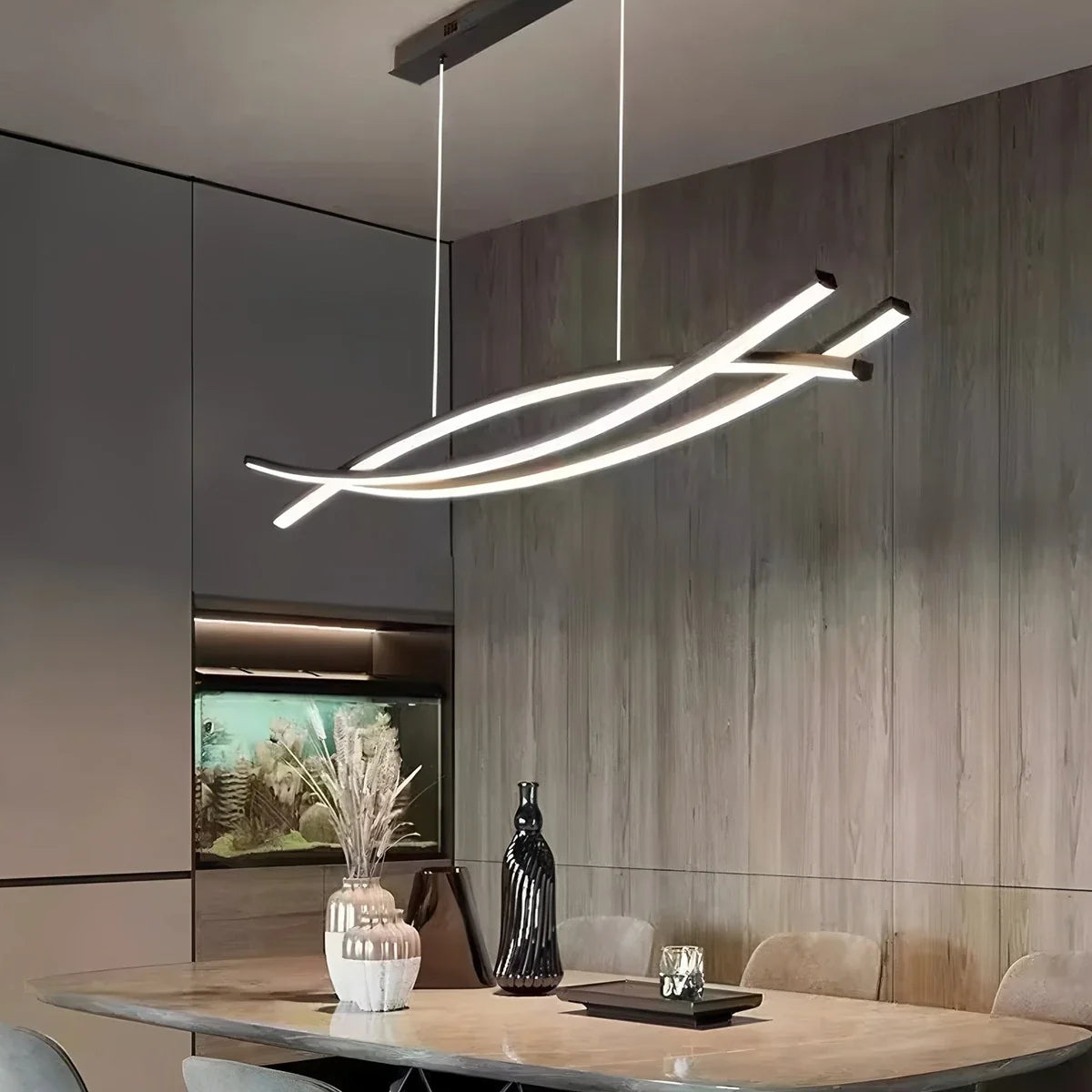 Feyran Eraj Curved LED Pendant Light for Kitchen Island