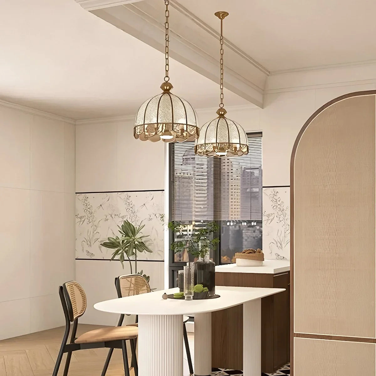 Feyran European Style Copper Pendant Light for Living Room