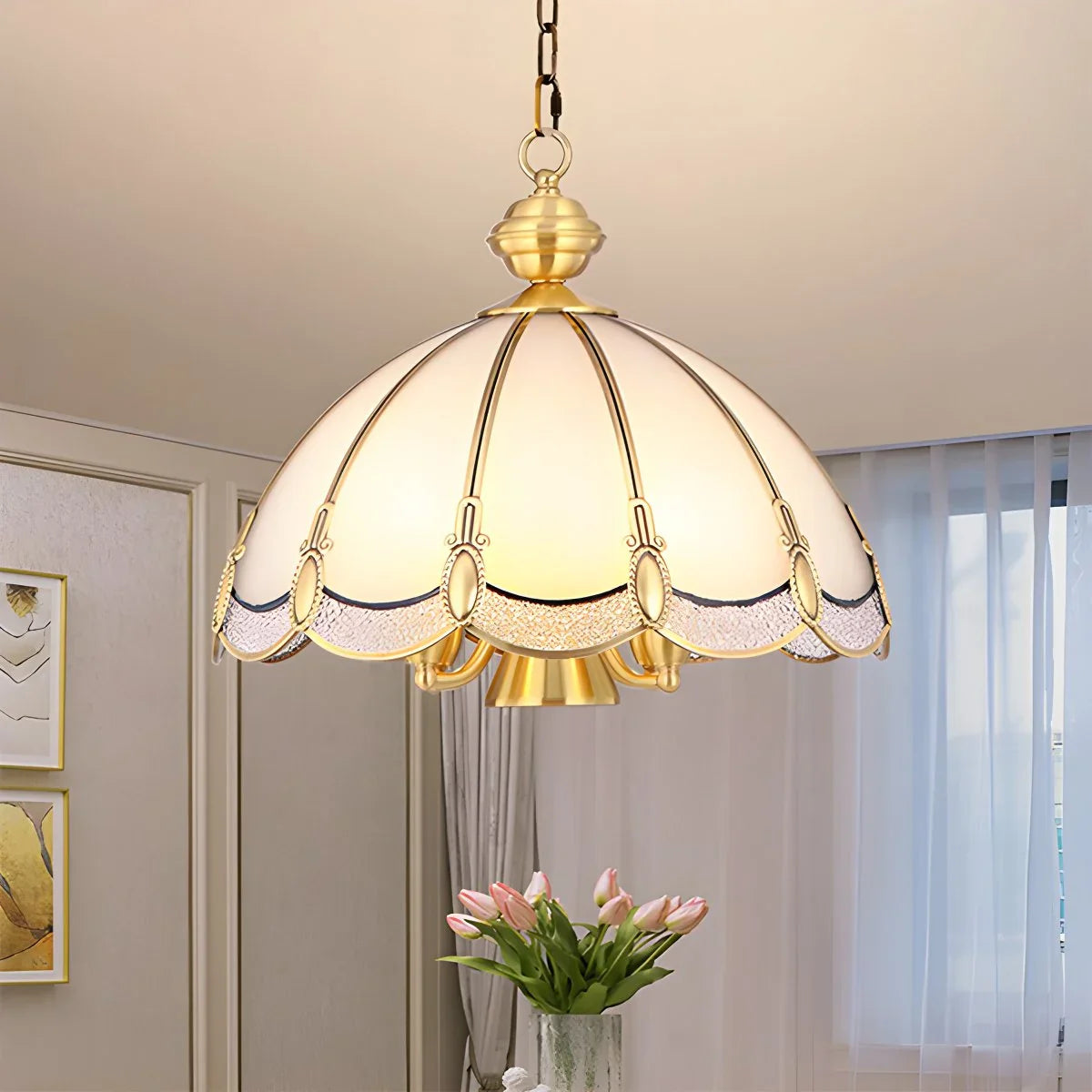 Feyran European Style Copper Pendant Light for Living Room