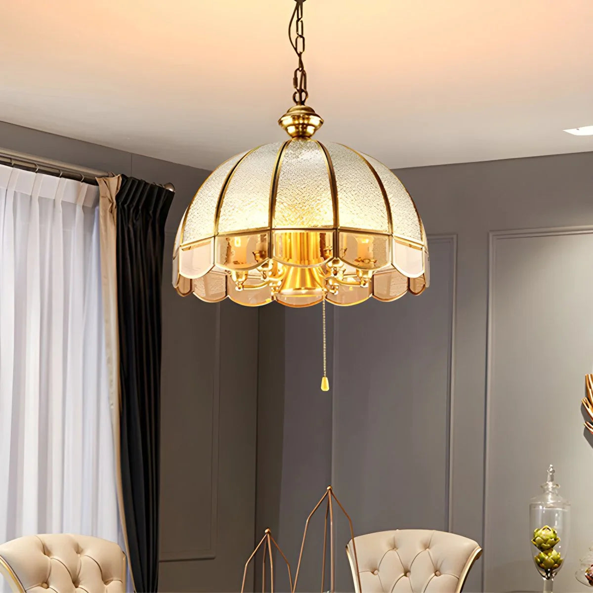 Feyran European Style Copper Pendant Light for Living Room
