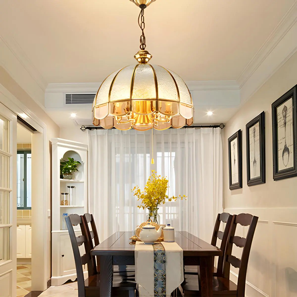 Feyran European Style Copper Pendant Light for Living Room