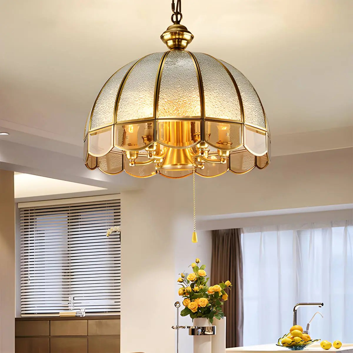 Feyran European Style Copper Pendant Light for Living Room