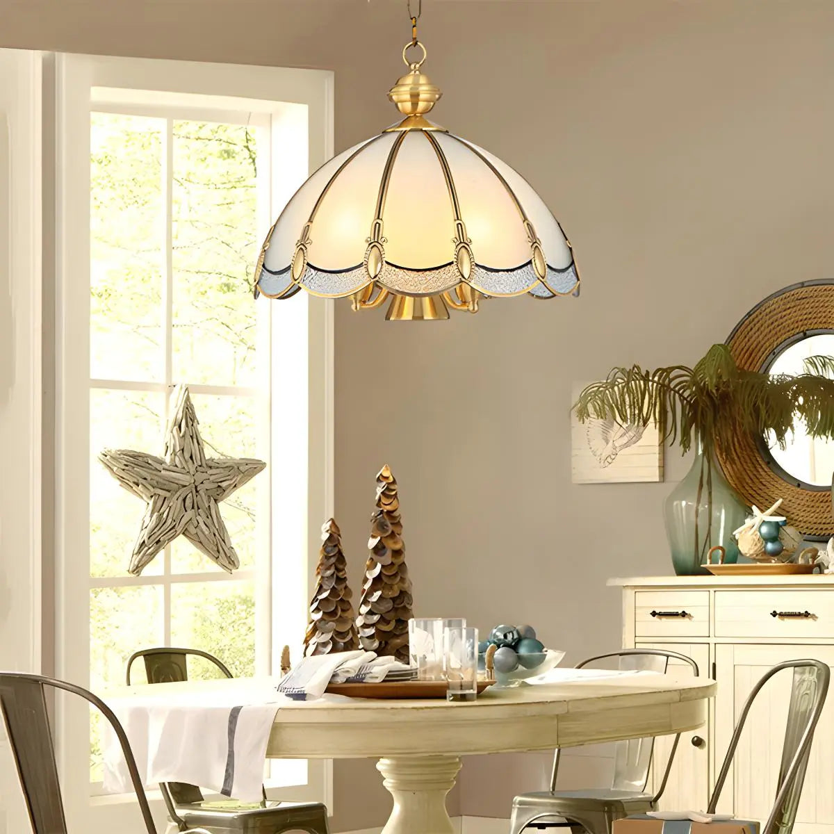 Feyran European Style Copper Pendant Light for Living Room