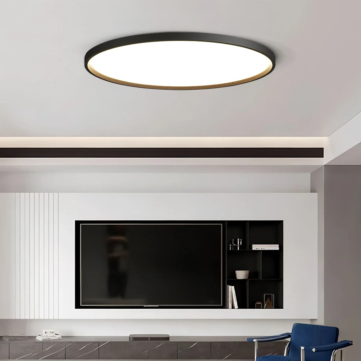 Feyran Flat Round Flush Mount Ceiling Light for Bedroom