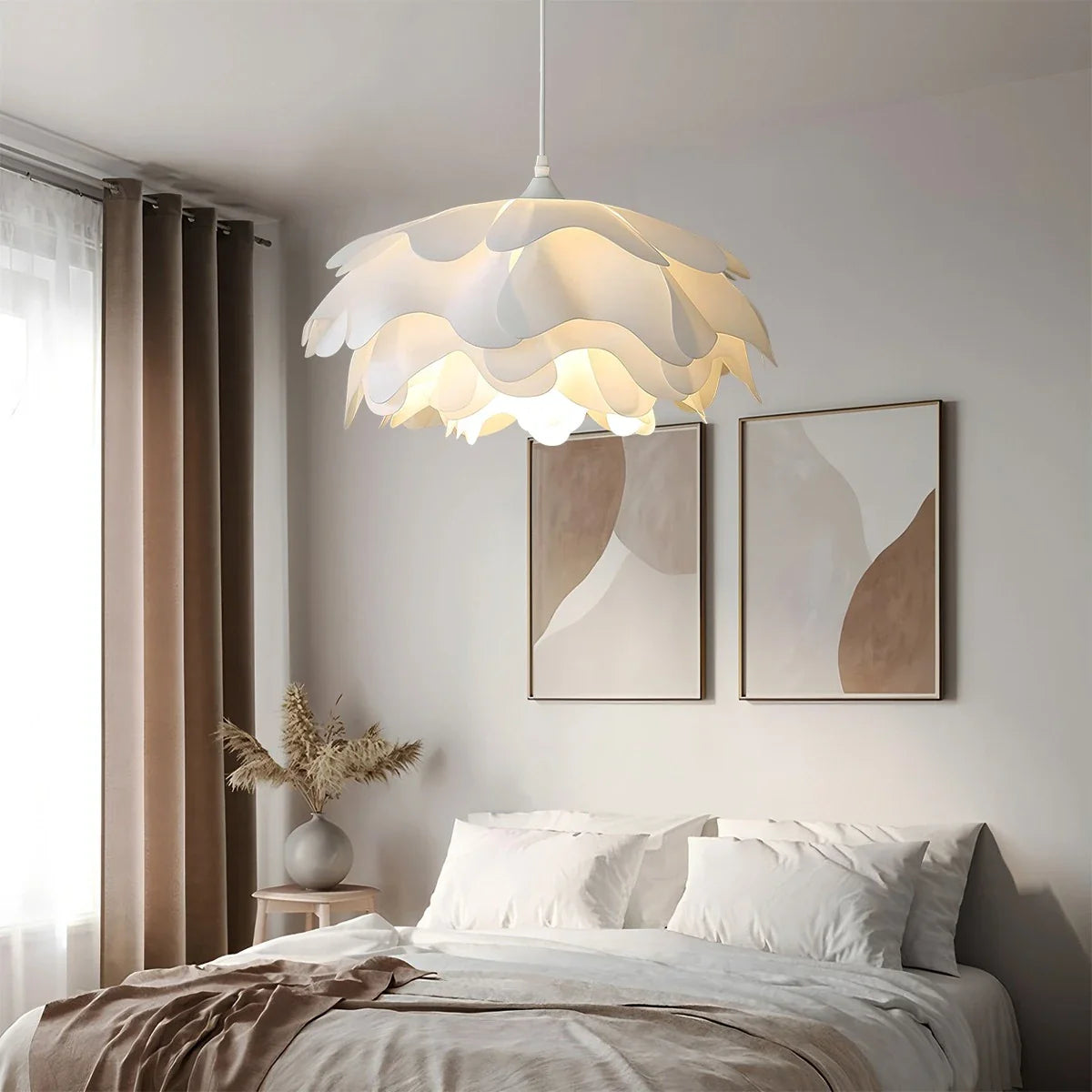 Feyran Flower Shaped White Pendant Lamp for Bedroom