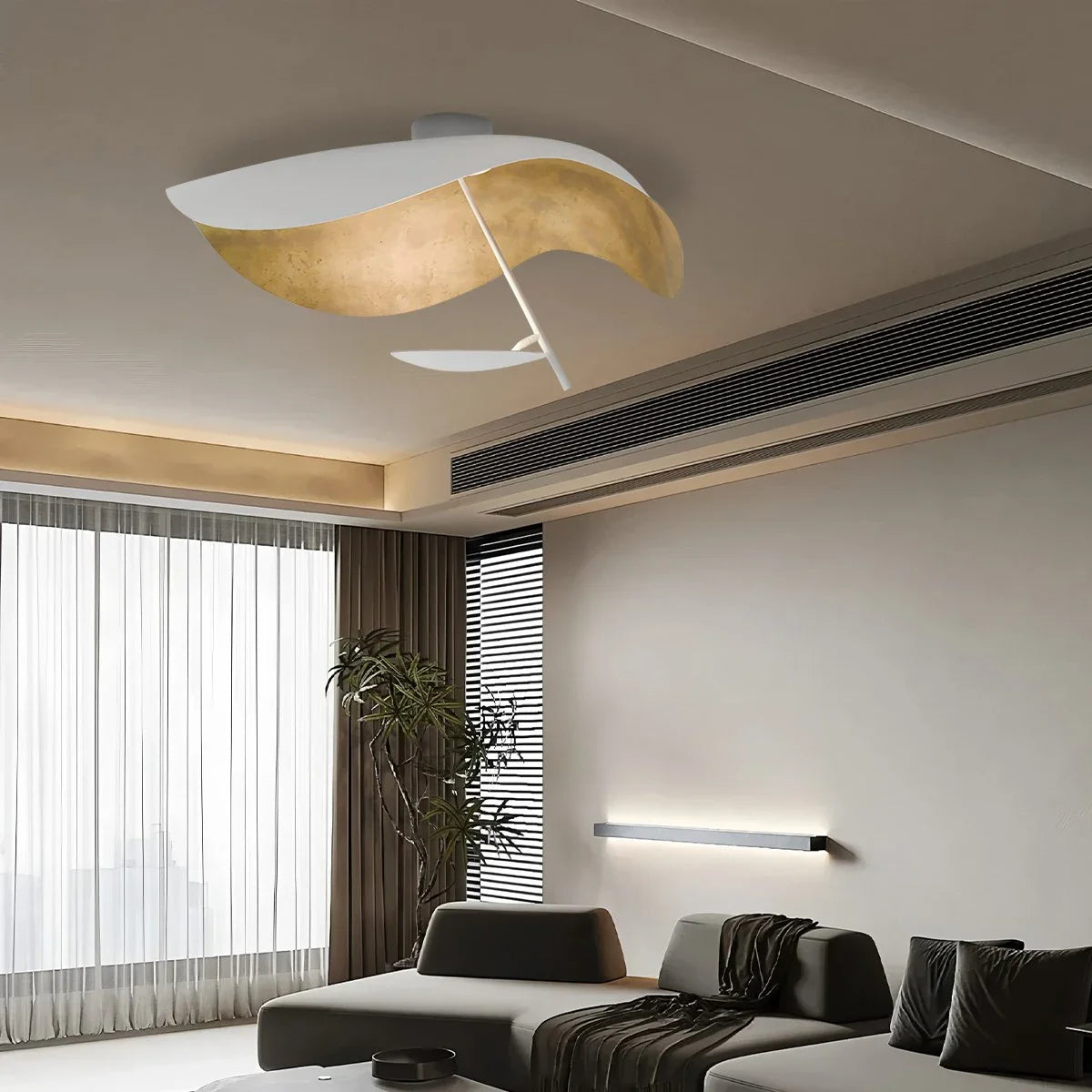 Feyran Sculptural Waveform Ceiling Light for Living Room