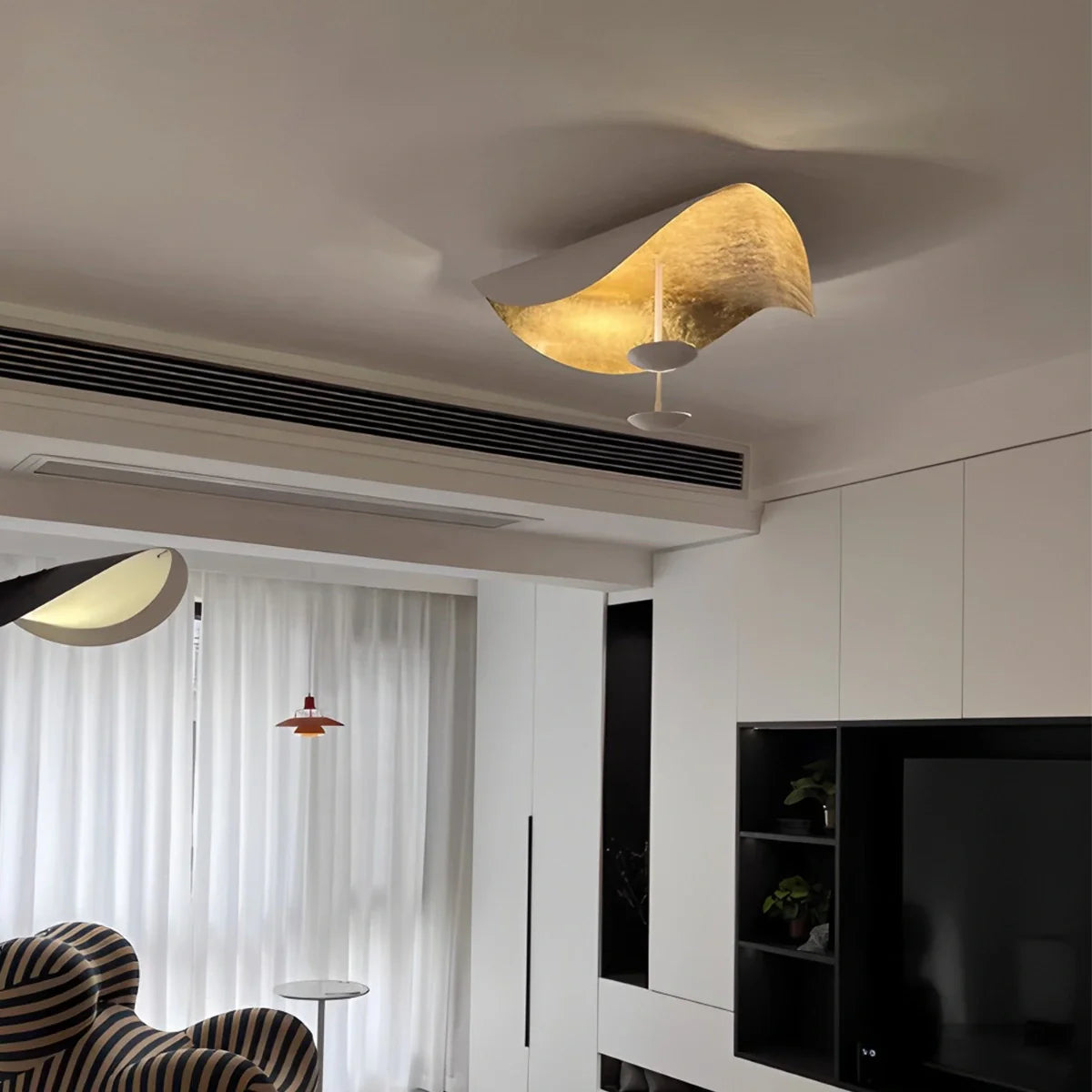 Feyran Sculptural Waveform Ceiling Light for Living Room