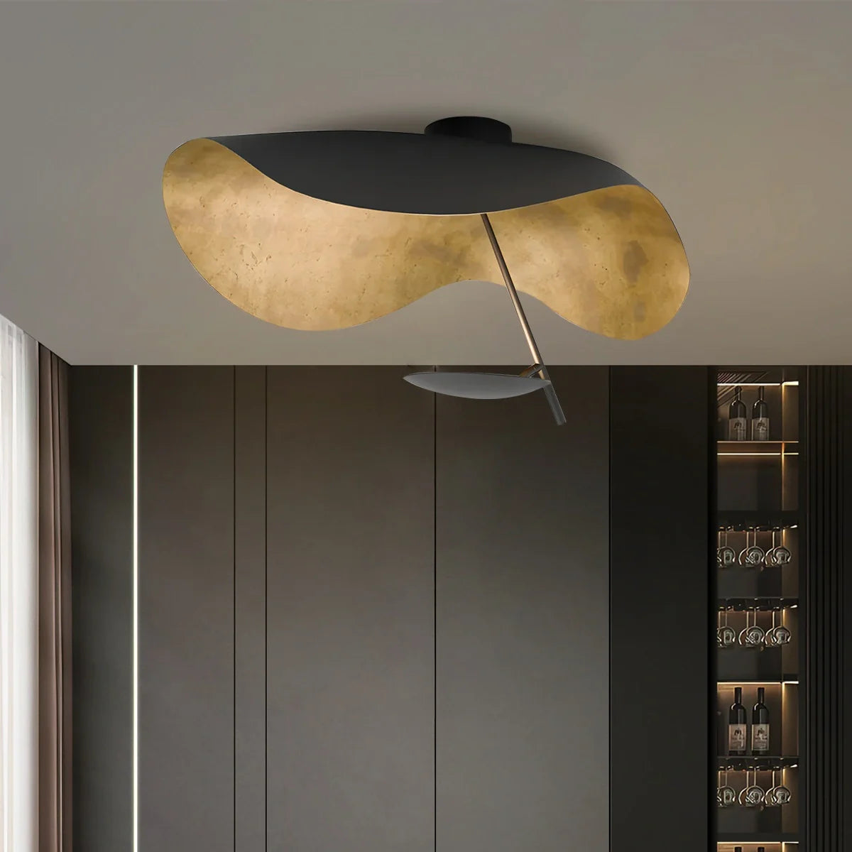 Feyran Sculptural Waveform Ceiling Light for Living Room
