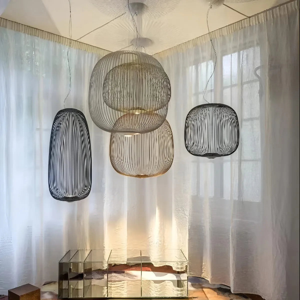 Feyran Foscarini Spokes Bird Cage Pendant Light