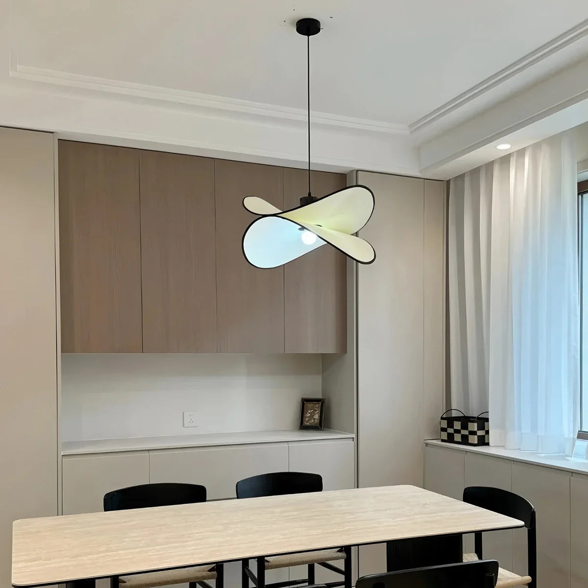 Feyran French Fabric Potato Chip Pendant Light for Dining Room