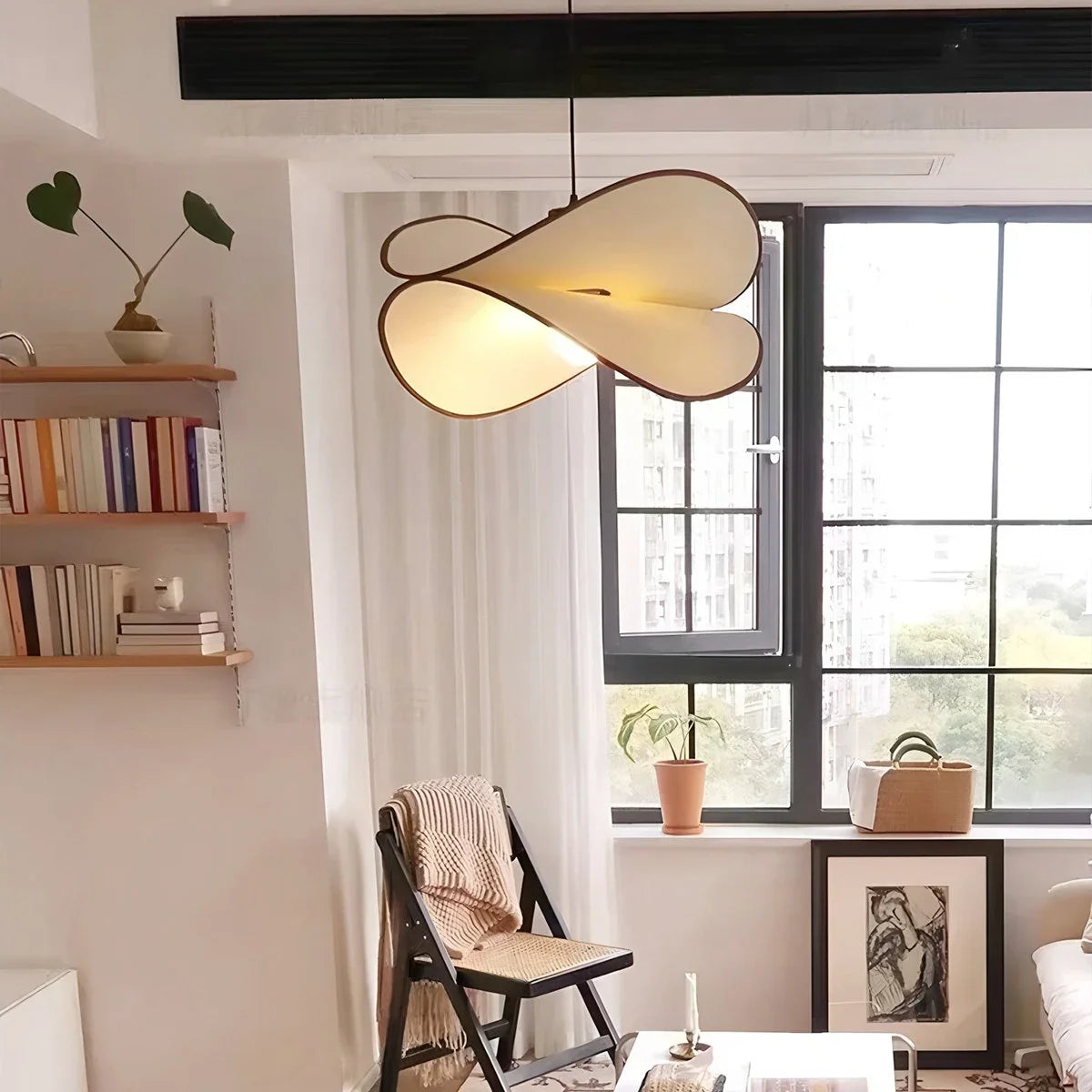 Feyran French Fabric Potato Chip Pendant Light for Dining Room
