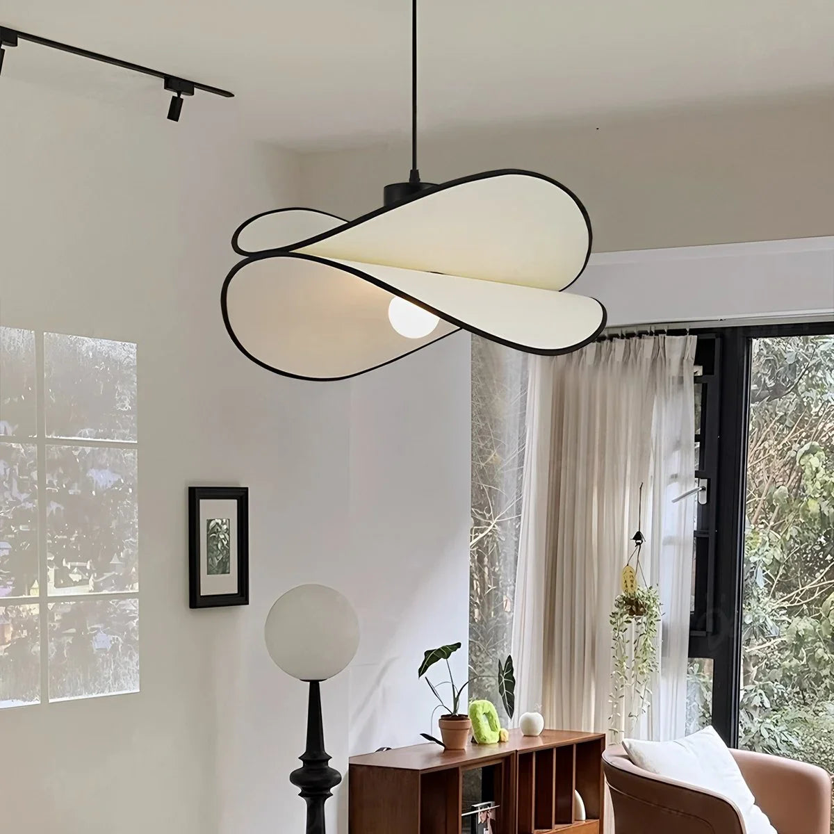 Feyran French Fabric Potato Chip Pendant Light for Dining Room