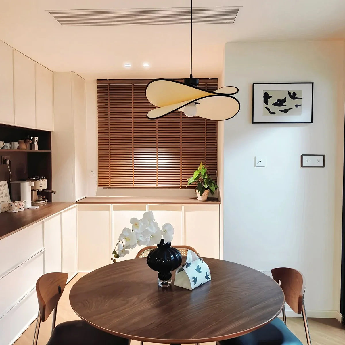 Feyran French Fabric Potato Chip Pendant Light for Dining Room