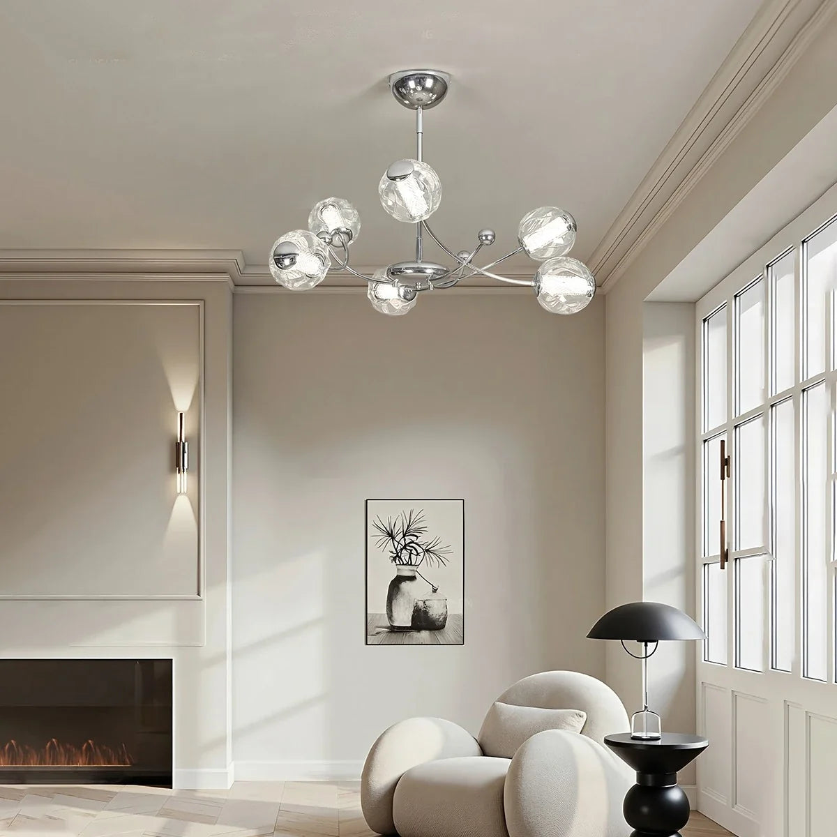 Feyran French Minimalist Glass Ball Chandelier