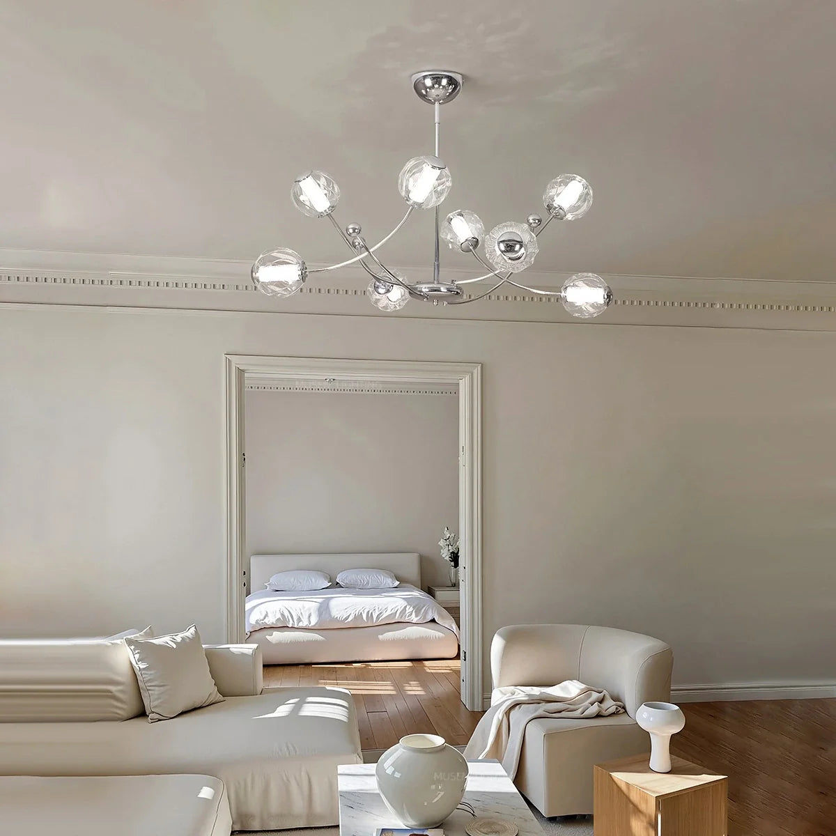 Feyran French Minimalist Glass Ball Chandelier