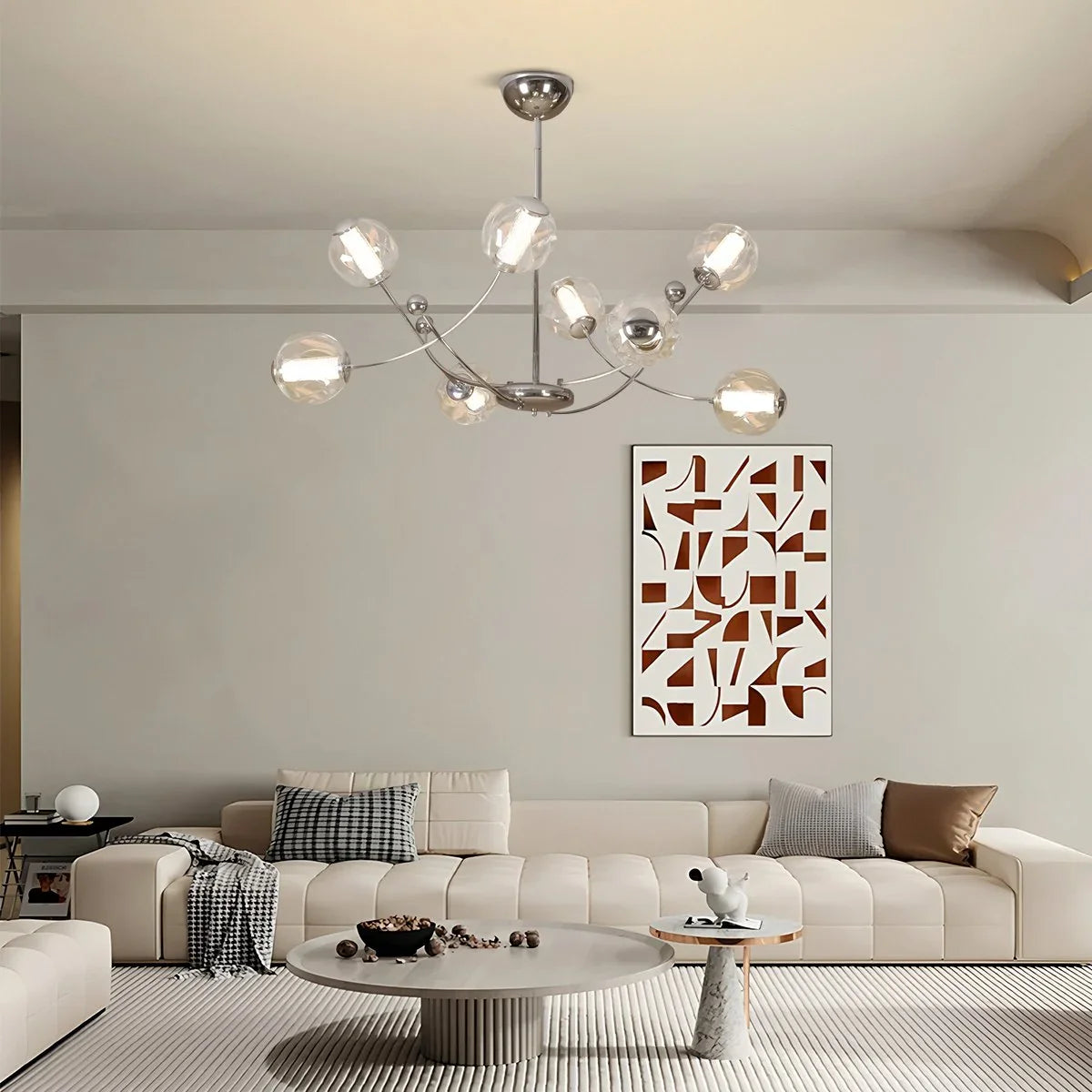 Feyran French Minimalist Glass Ball Chandelier