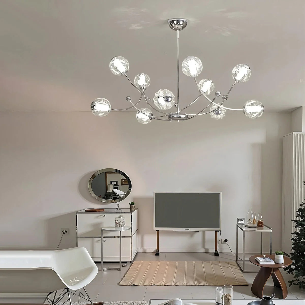 Feyran French Minimalist Glass Ball Chandelier