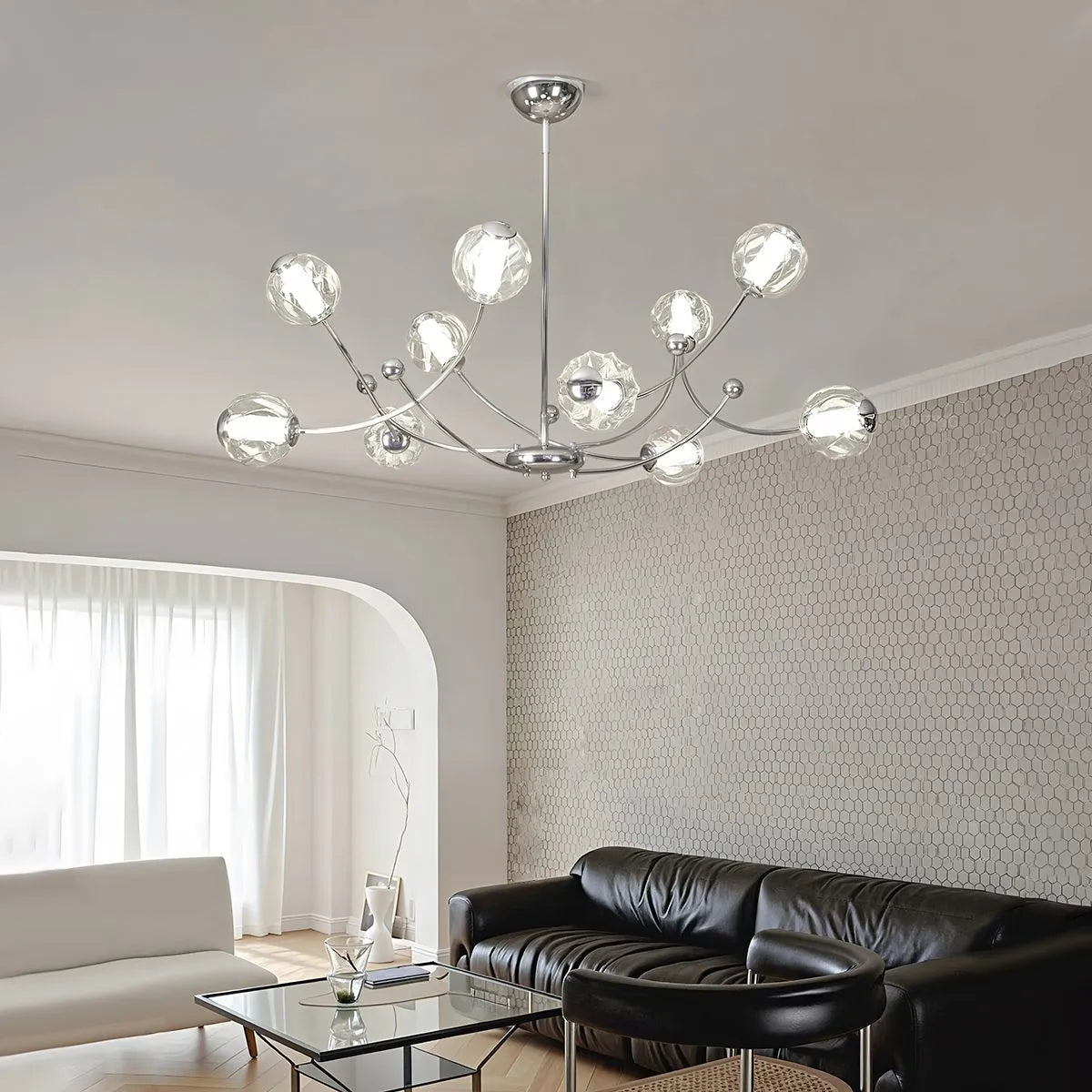 Feyran French Minimalist Glass Ball Chandelier