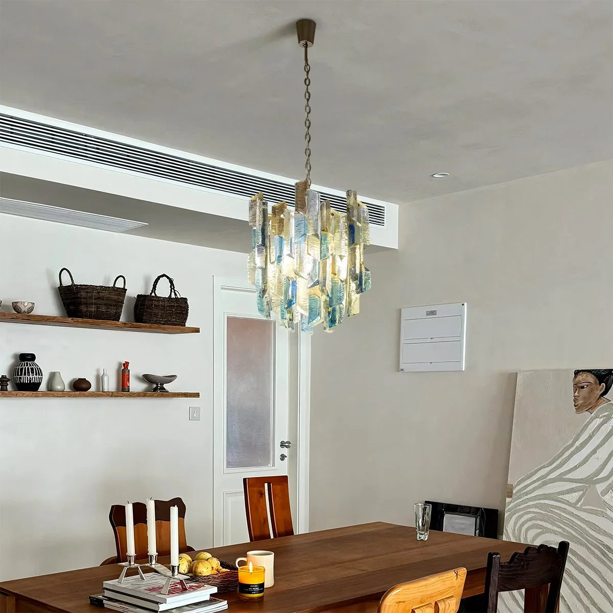 Feyran French Retro Ice Edged Glass Pendant Light