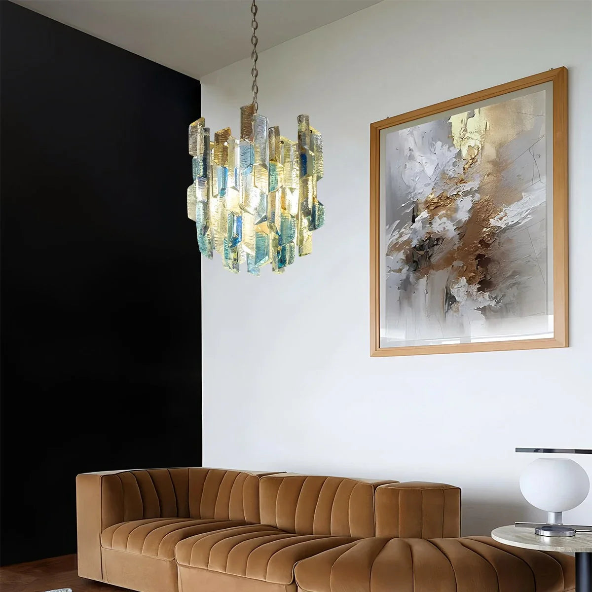 Feyran French Retro Ice Edged Glass Pendant Light