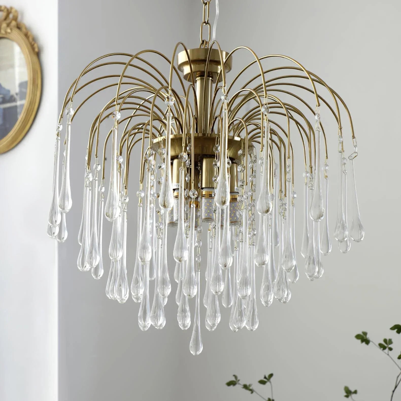 Feyran French Retro Water Drop Glass Chandelier