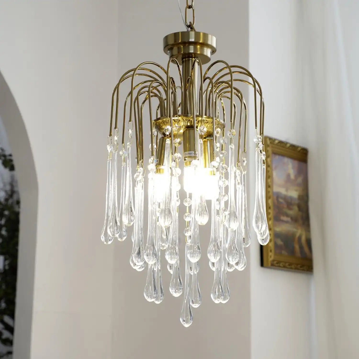 Feyran French Retro Water Drop Glass Chandelier