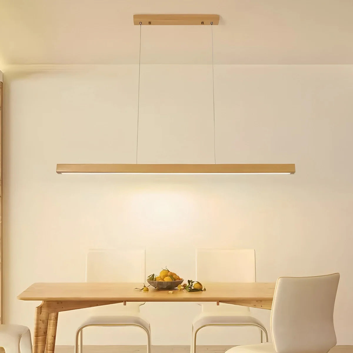 Feyran Fulbert Linear Wooden Pendant Light for Kitchen