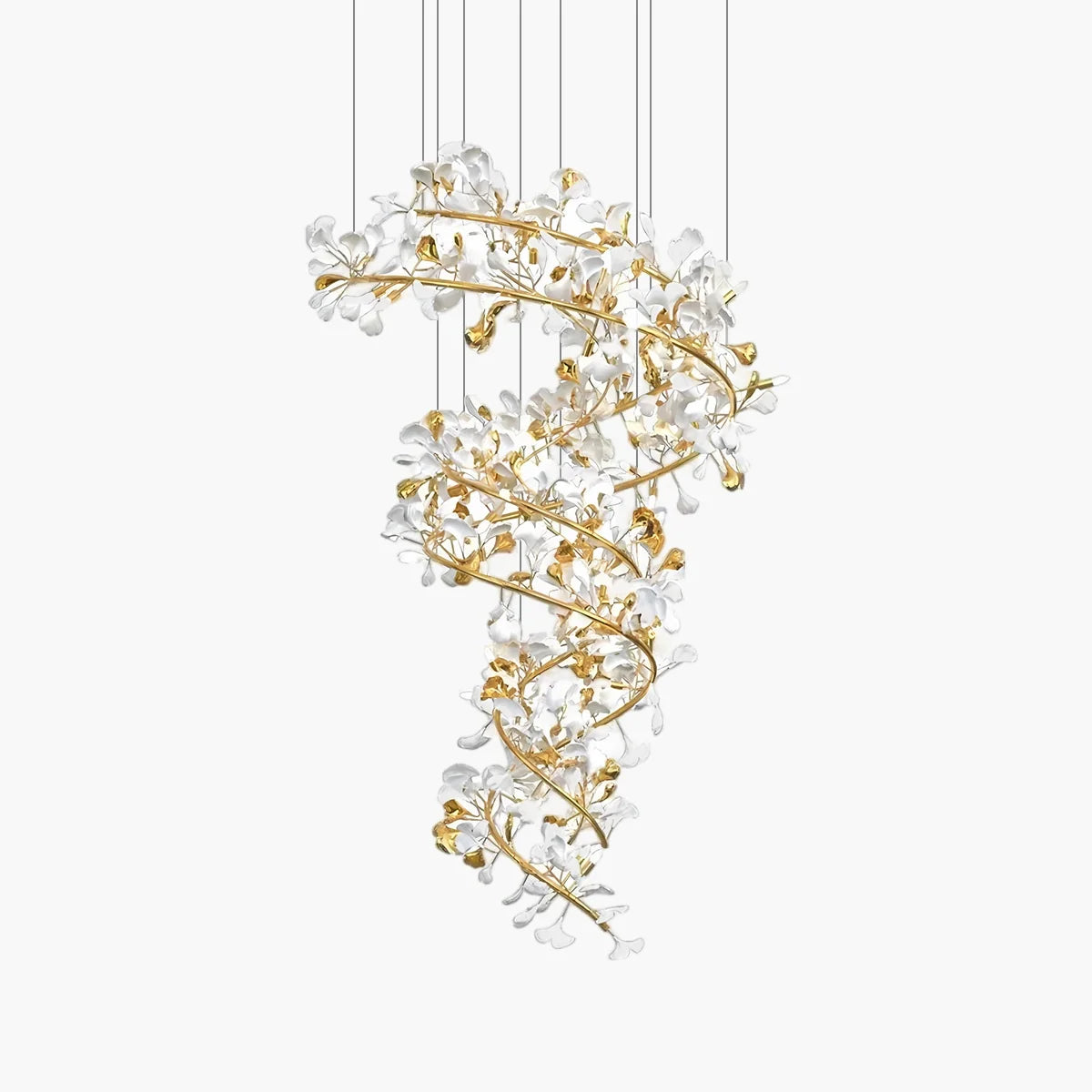 Feyran Ginkgo Chandelier Q for High Ceiling