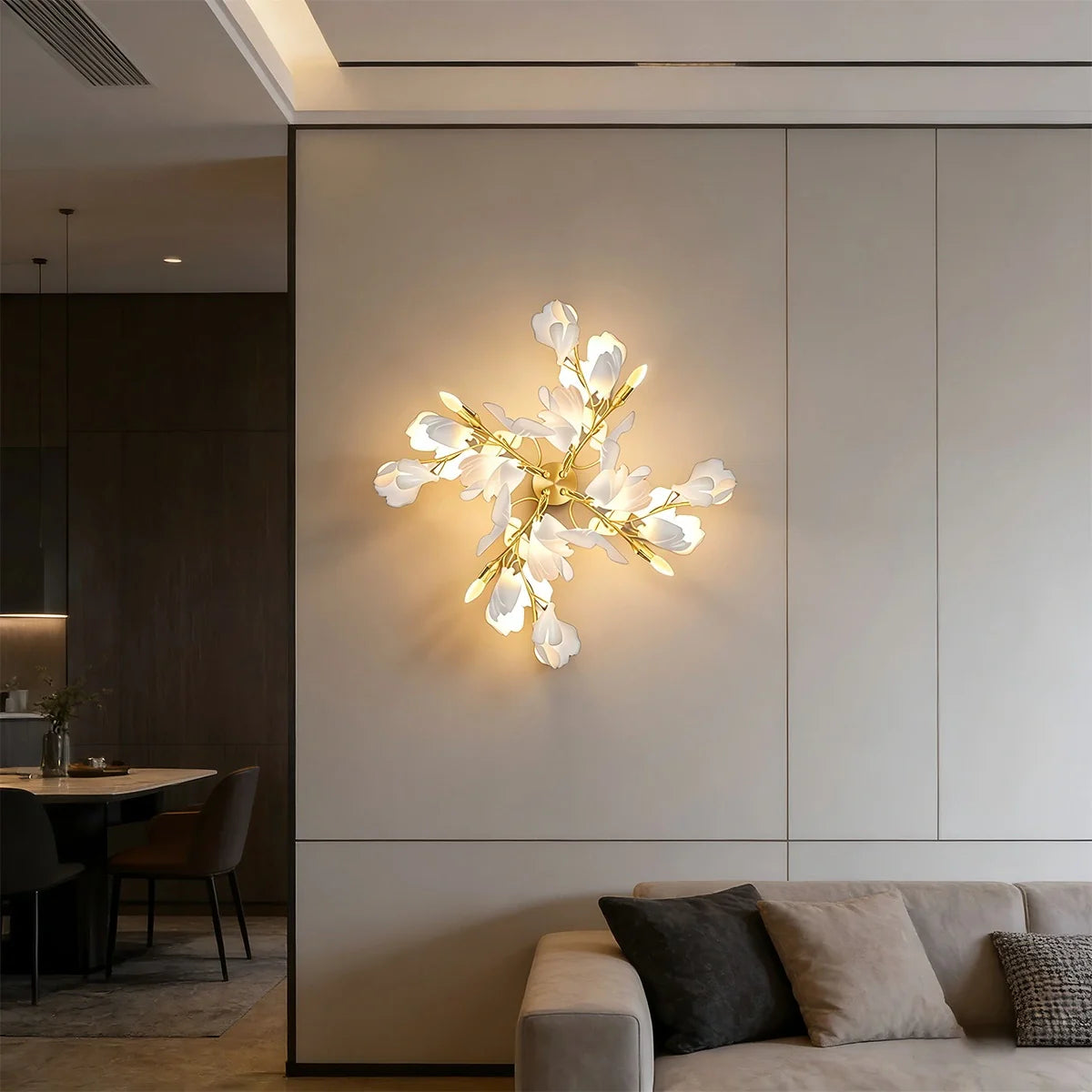 Feyran Ginkgo Flowers Wall Lamp for Living Room