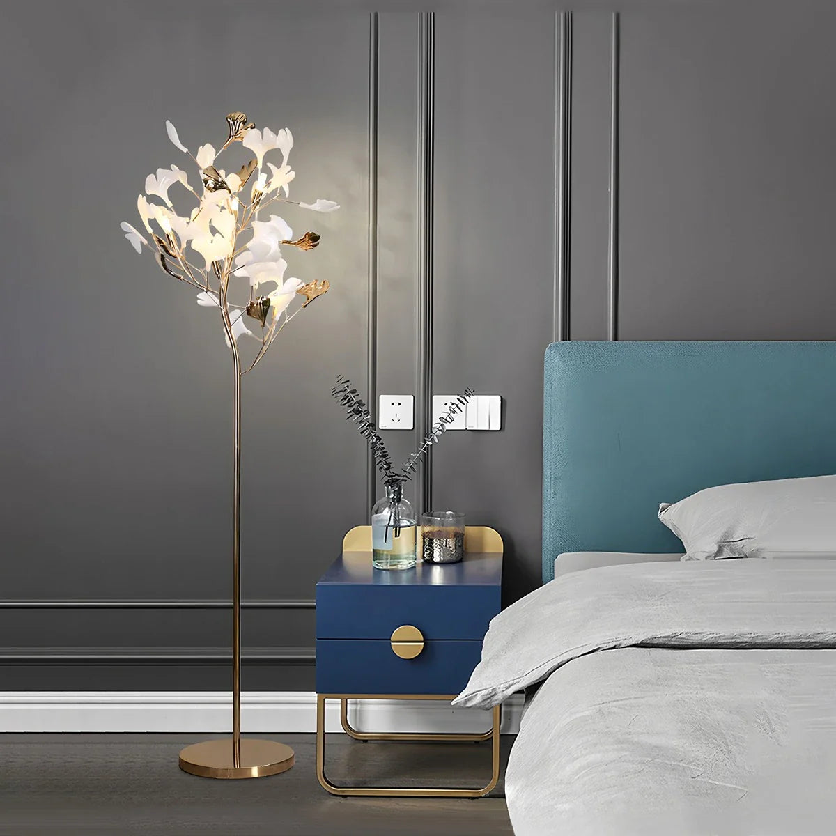 Feyran Ginkgo Leaf Floor Lamp for Living Room
