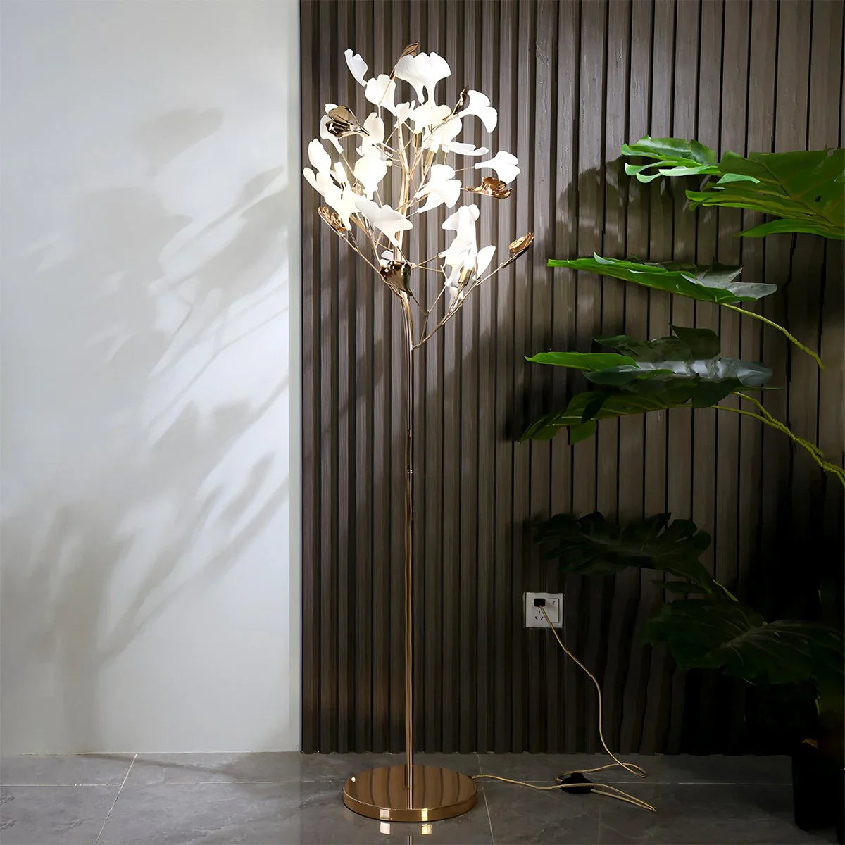 Feyran Ginkgo Leaf Floor Lamp for Living Room