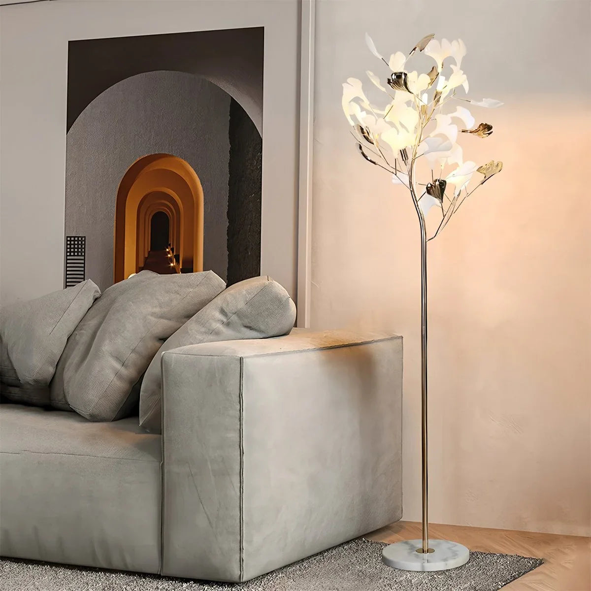 Feyran Ginkgo Leaf Floor Lamp for Living Room