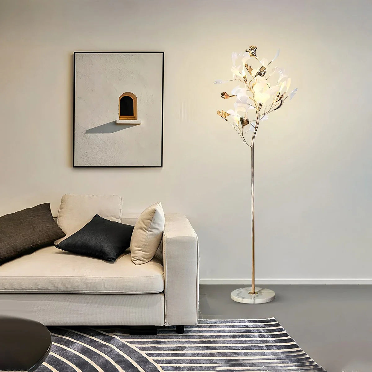 Feyran Ginkgo Leaf Floor Lamp for Living Room