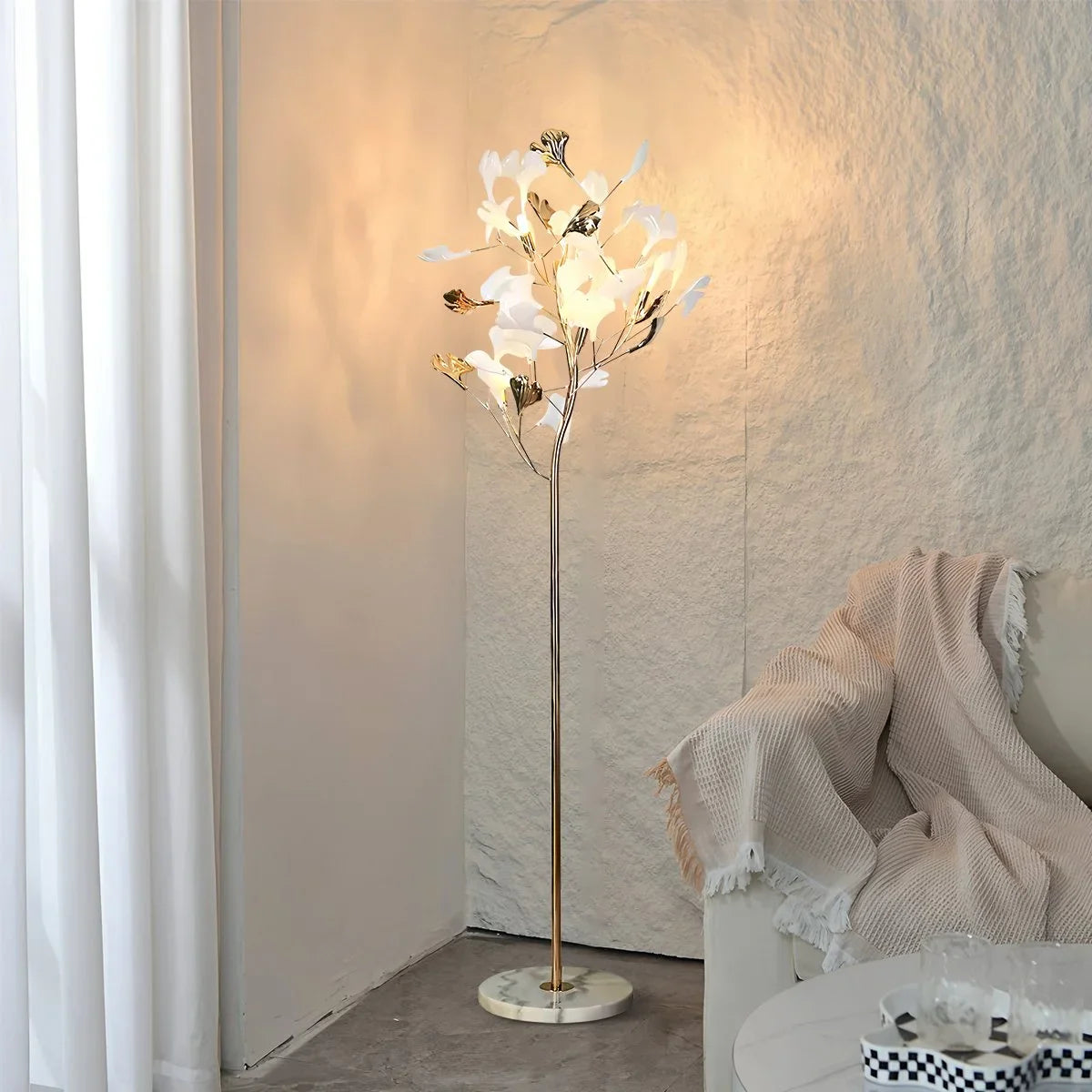 Feyran Ginkgo Leaf Floor Lamp for Living Room