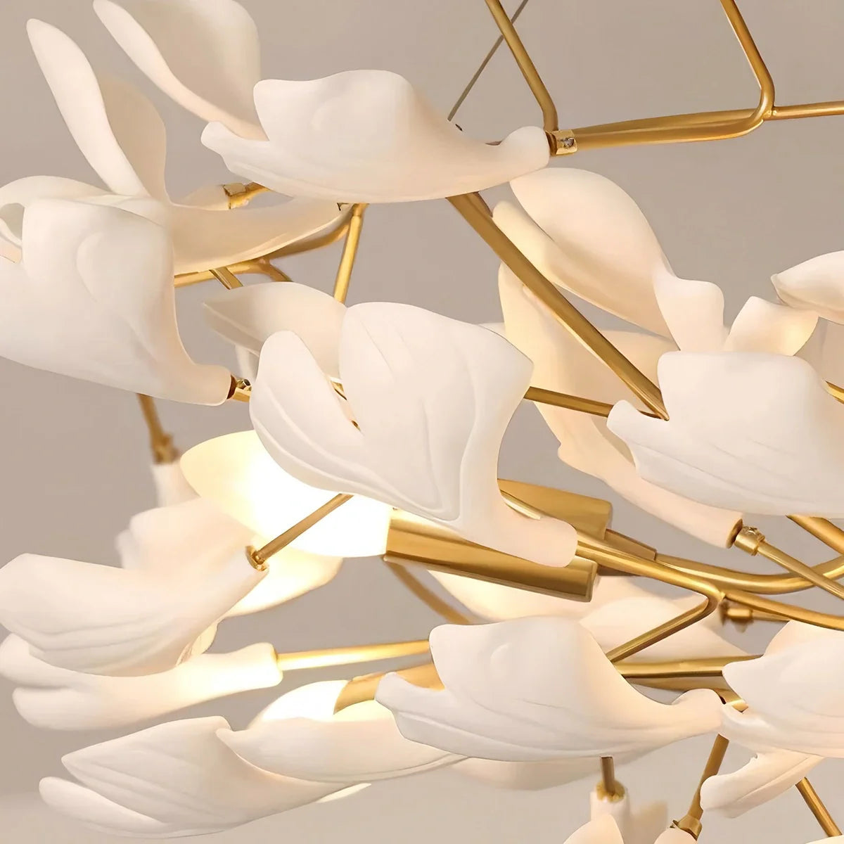 Feyran Ginkgo Long Branch Chandelier for High Ceiling
