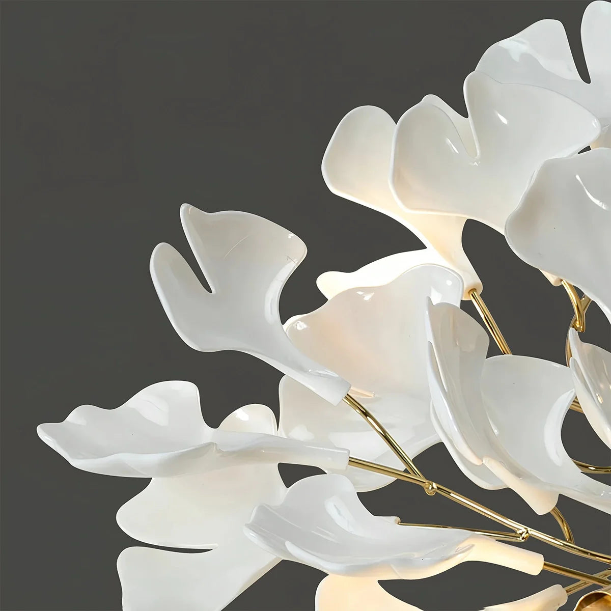Feyran Ginkgo Long Branch Chandelier for High Ceiling