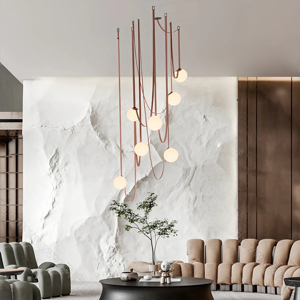 Feyran Modern Leather Strap Globe Pendant Light