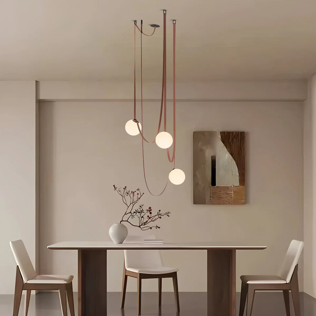 Feyran Modern Leather Strap Globe Pendant Light