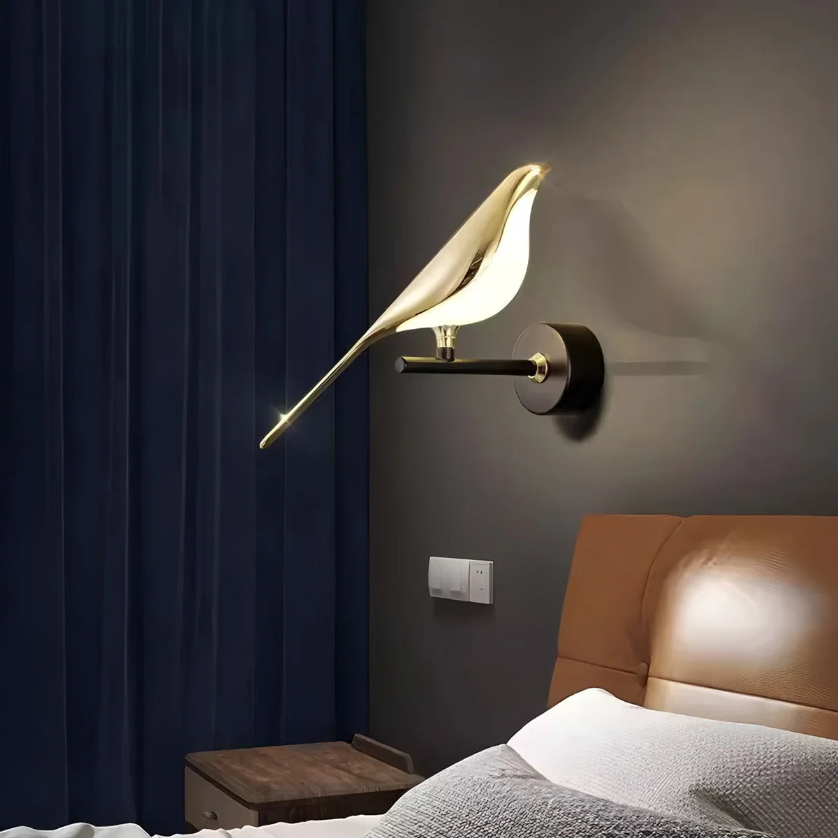 Feyran Gold Birds Wall Sconce for Bedroom