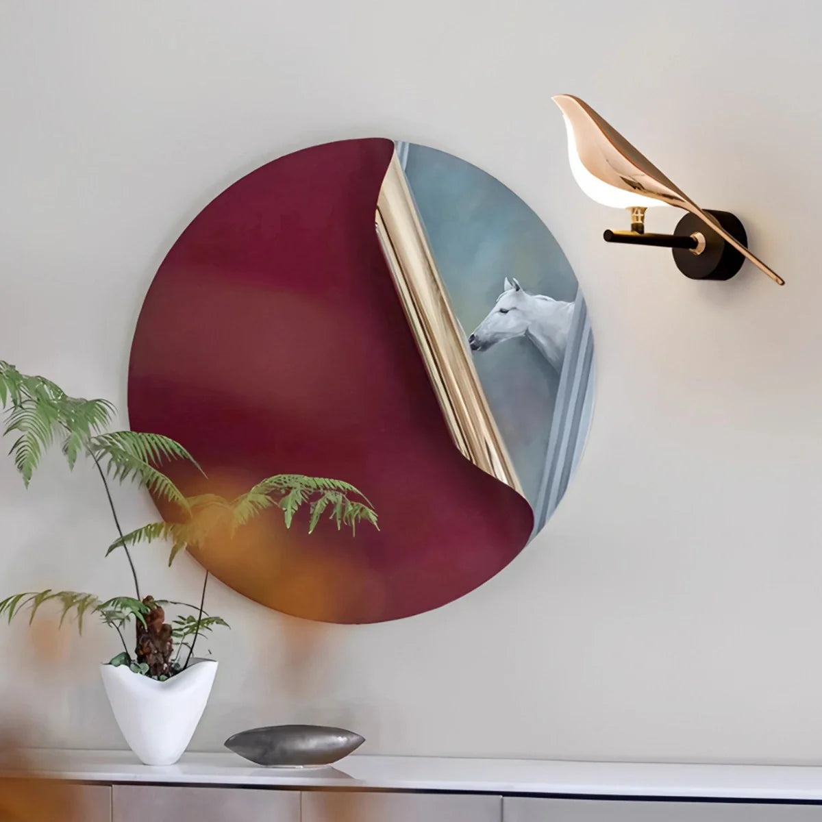 Feyran Gold Birds Wall Sconce for Bedroom