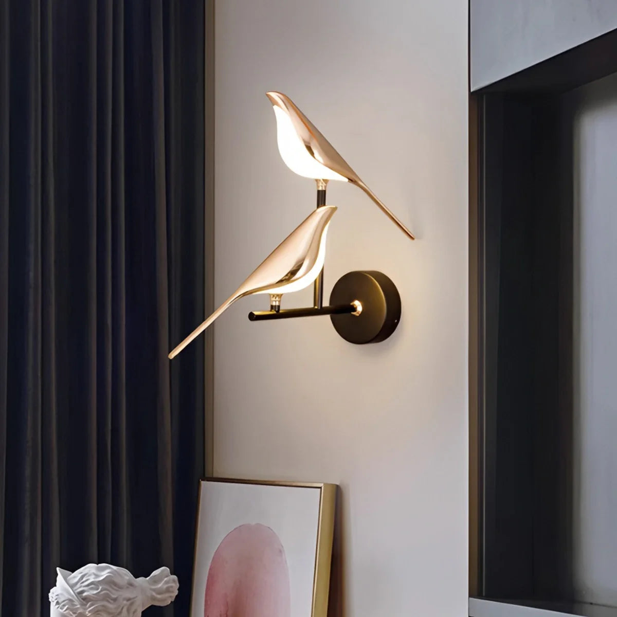 Feyran Gold Birds Wall Sconce for Bedroom