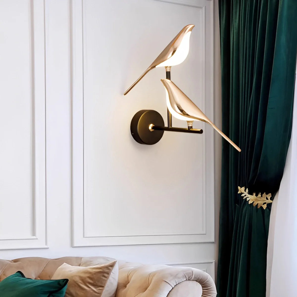 Feyran Gold Birds Wall Sconce for Bedroom