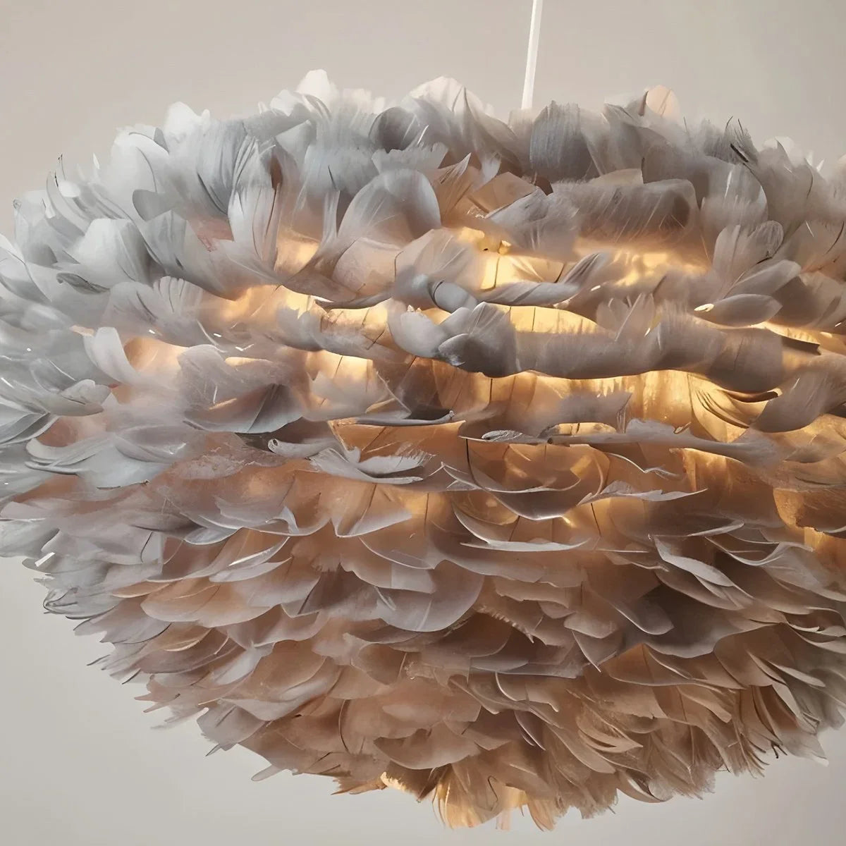 Feyran Goose Feather Pendant Light for Bedroom