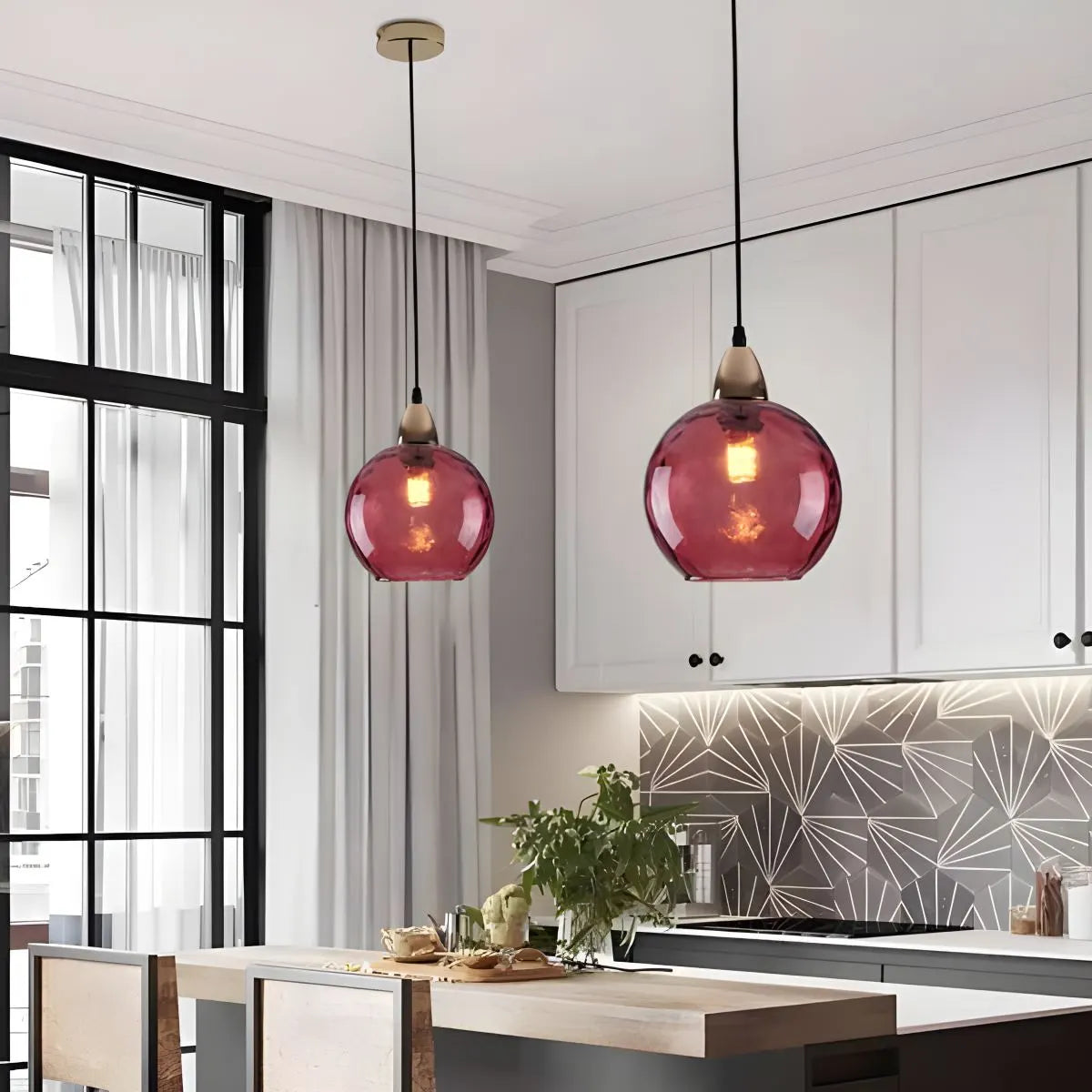 Feyran Colorful Glass Ball Pendant Light for Living Room