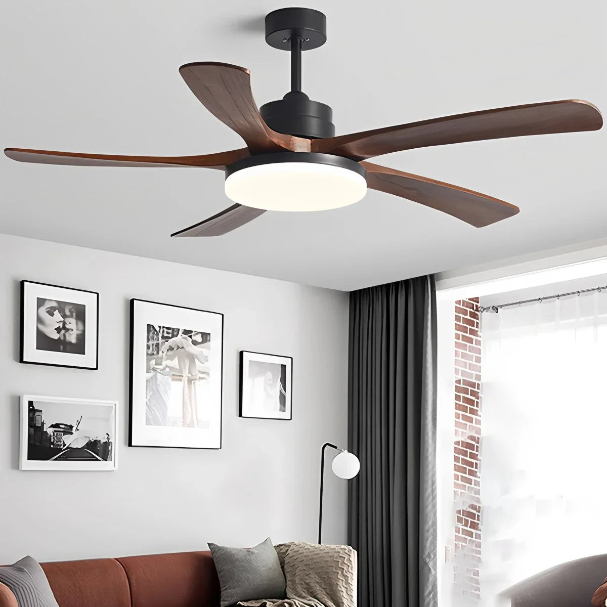 Feyran High Wind Solid Wood Ceiling Fan Light