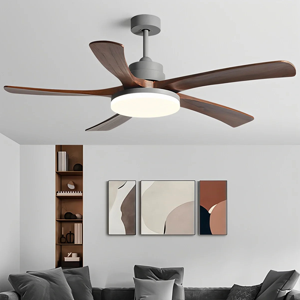 Feyran High Wind Solid Wood Ceiling Fan Light