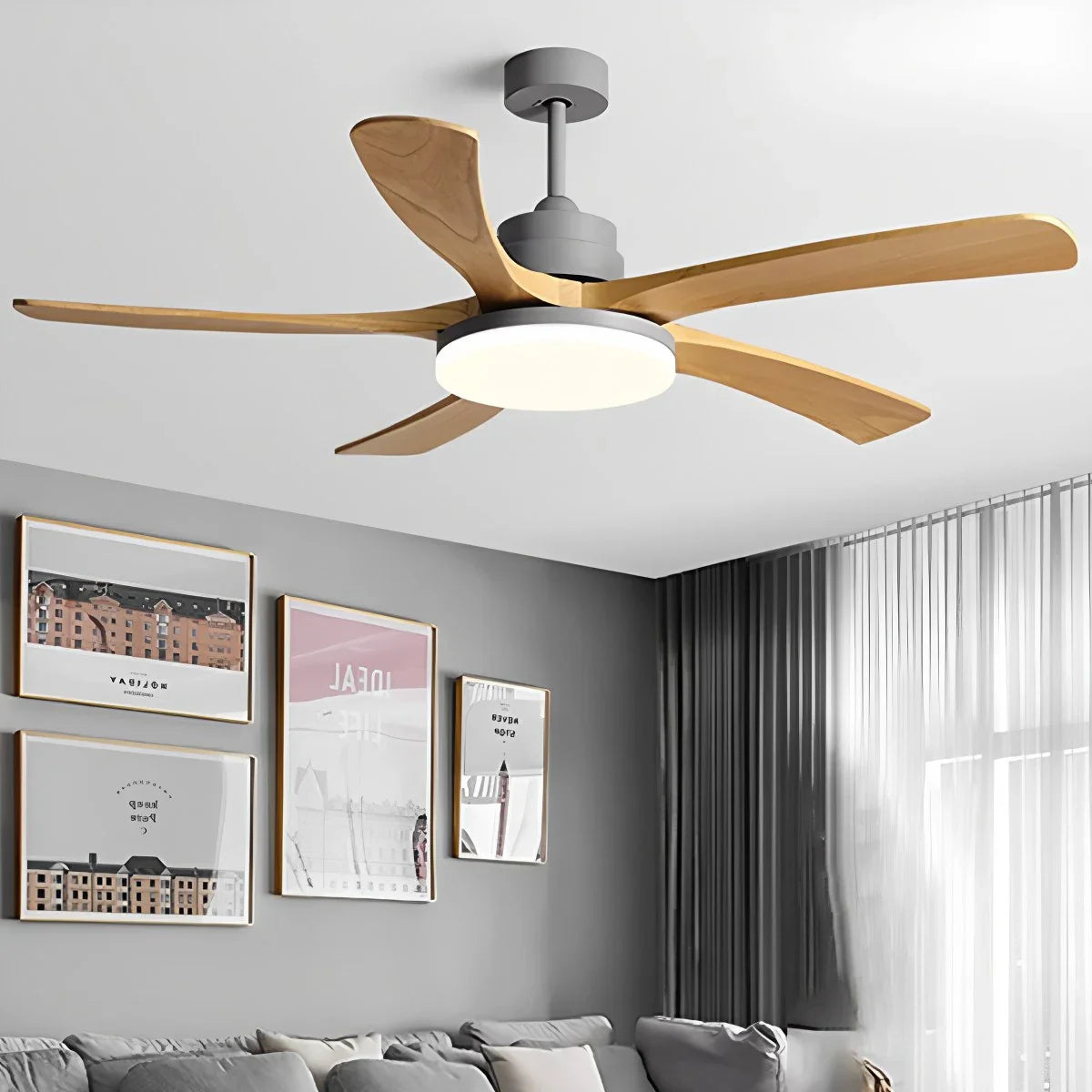 Feyran High Wind Solid Wood Ceiling Fan Light
