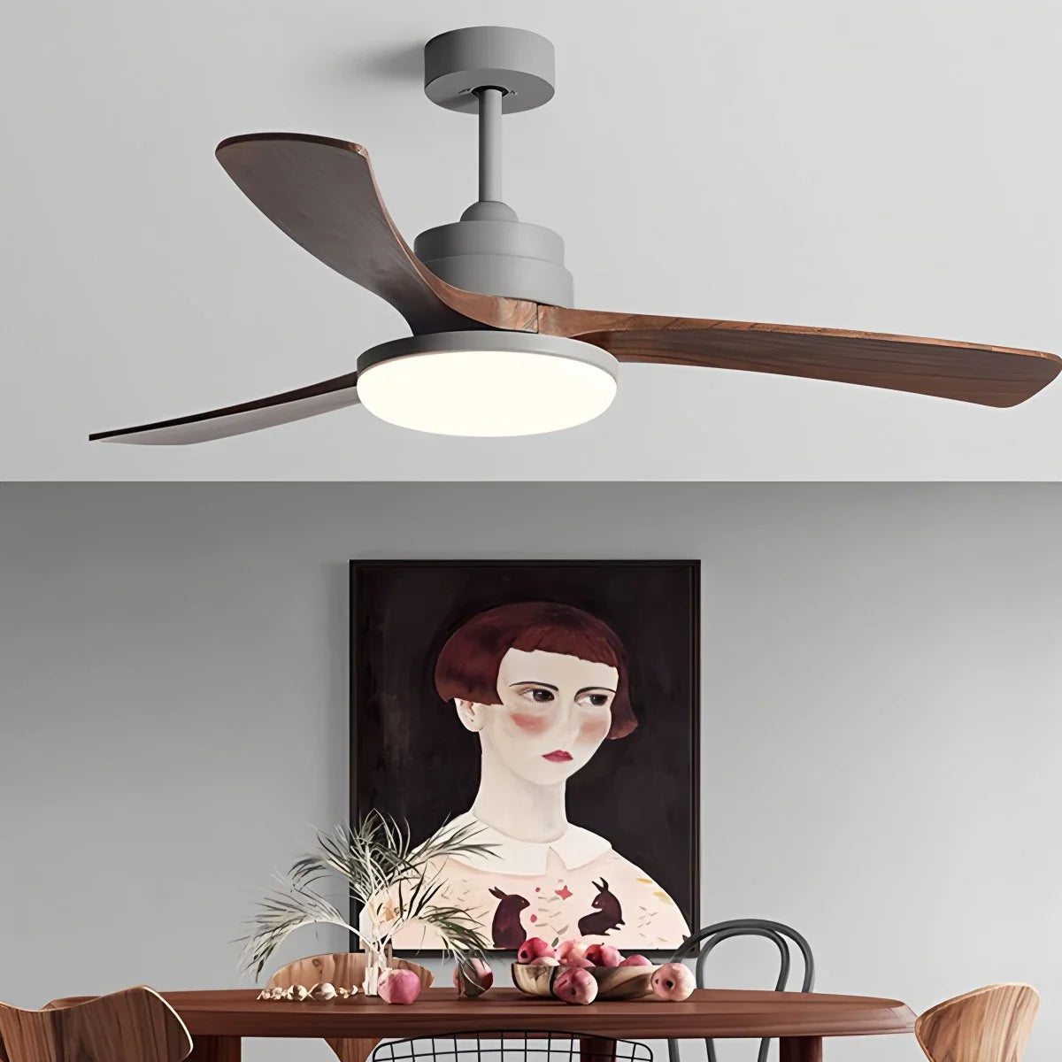 Feyran High Wind Solid Wood Ceiling Fan Light