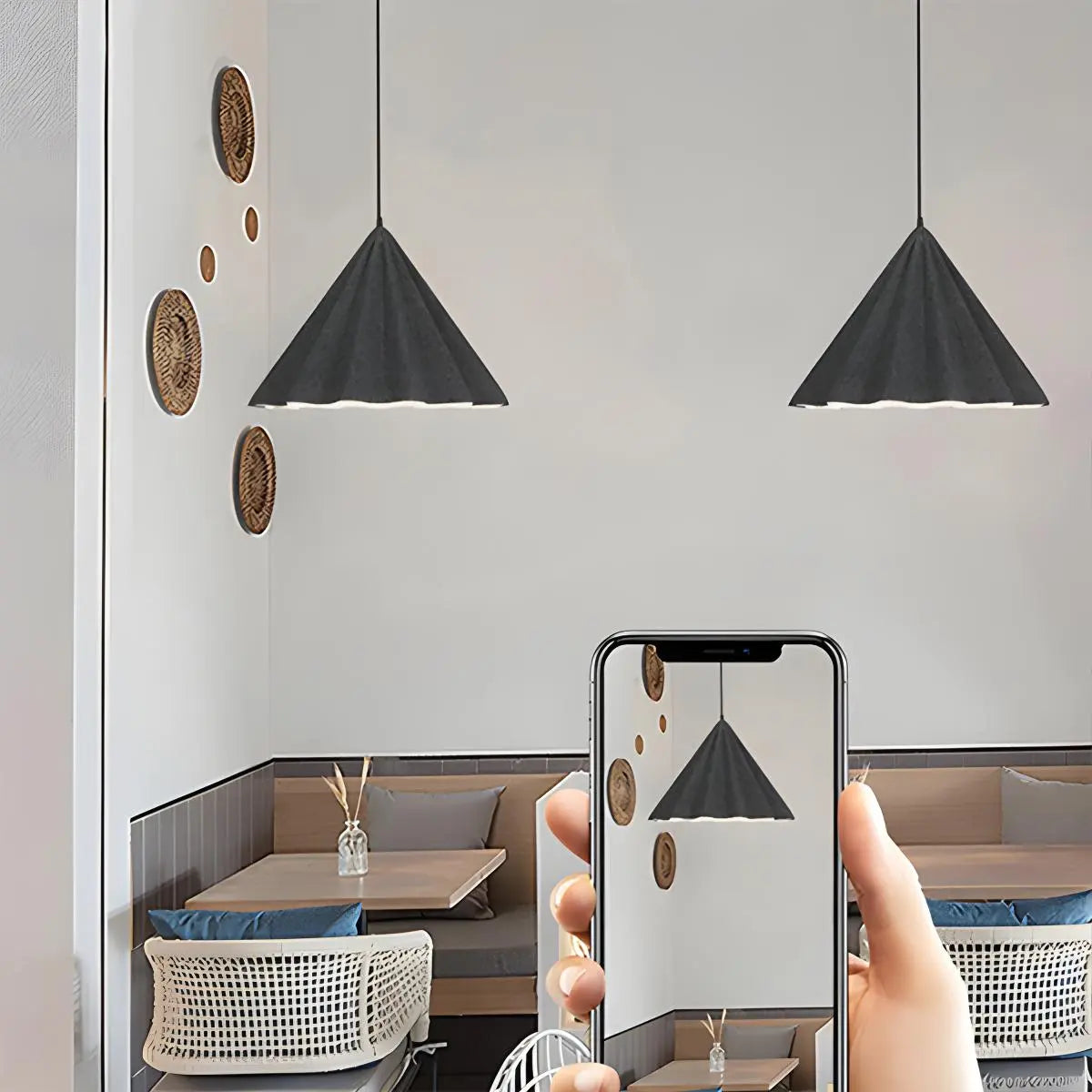 Feyran Ice Cream Shaped Felt Pendant Light for Kids Room